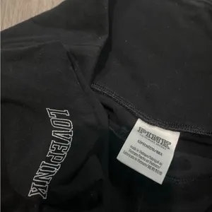 PINK Victoria's Secret Black Leggings with Love Pink Detail thumbnail 2
