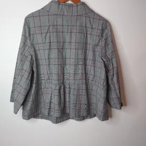 Venezia 18 Black White Fine Plaid Jacket Plus Green thumbnail 6