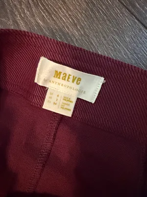 Maeve Tailored Ponte Pants in Burgundy NWT size 2 thumbnail 3