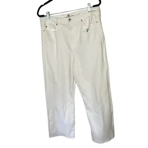 7‎ For All Mankind Cropped Wide Leg White Jeans Size 32 New thumbnail 2