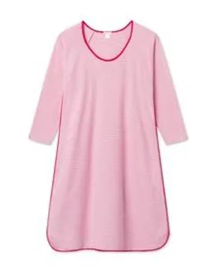Lake Pajamas Pima Classic Long Sleeve Nightgown Classic Red Stripe Sz S New NWT thumbnail 1