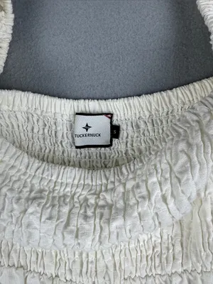 Tuckernuck Annie Puff-Sleeve Smocked linen Dress Size: Small thumbnail 2