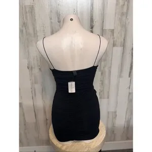 Windsor Black Ruched Mini Dress – Size M thumbnail 6