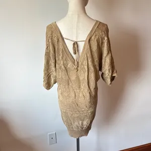 Motherhood Cream Tan Boxy 3/4 Sleeve Blouse thumbnail 2