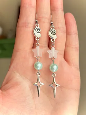 Handmade y2k Kawaii grunge funky mix material dangle earrings💛 thumbnail 3