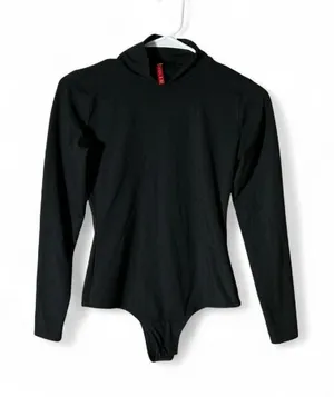 Spanx Suit Your Fancy‎ Long Sleeve Turtleneck Bodysuit Black Small 10196R thumbnail 1