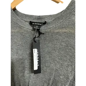 Acrobat Women's Gray Sleeveless‎ Front Twist Round Neck Knitwear Tops Size XS thumbnail 2