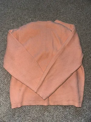 J. Crew Women's Peach Ribbed Stretch Crewneck Sweater thumbnail 5