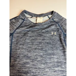 Under Armour Womens Long Sleeve Athletic Top Blue Heathered Thumb Holes‎ Medium thumbnail 4