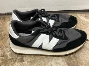 New Balance Black, White & Gray Retro Low-Top 237 Sneakers thumbnail 1