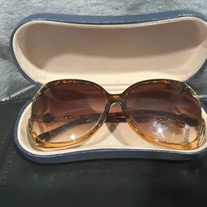 Tortoiseshell Sunglasses with Case Brown thumbnail 2