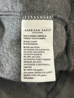 American Eagle Oversized Big Hug Waffle Sweatshirt Size Medium Gray thumbnail 6