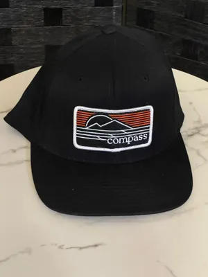 New Mountain Sunset Patch Trucker Hat Compass Retro Hiking black one size thumbnail 3