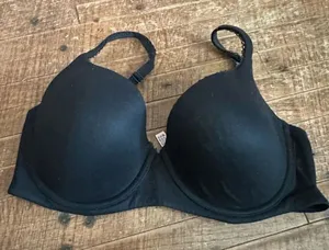 Victoria’s Secret black satiny lined Demi 36DD sexy bra thumbnail 1