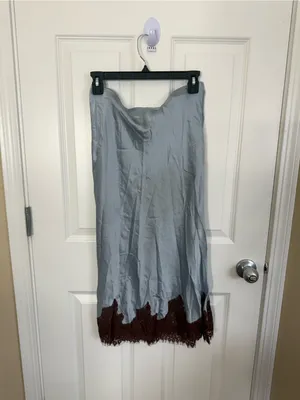 Reformation Carolina Silk Skirt in Mineral S thumbnail 2