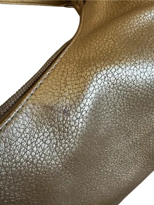 Vintage Gold Pebble Faux Leather Shoulder Bag Buckles & Straps Y2K Club Wear thumbnail 7