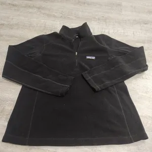 Patagonia Black Sherpa Half Zip Pullover Sweater Size Medium thumbnail 1