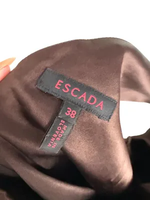 ESCADA Brown Silk Blend One Shoulder Cocktail Dress Size 38 / US 8 thumbnail 9
