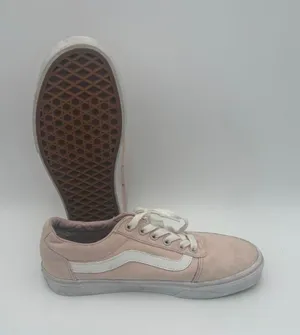 Vans Old Skool Pink and White Womans 7.5 Sneakers Low Top Side Striped Signature thumbnail 1