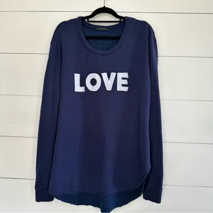 BirdieBee Navy Blue Love Graphic Sweatshirt thumbnail 1
