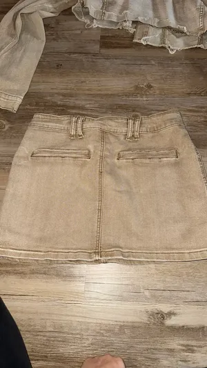 SheIn Matching khaki denim set thumbnail 4
