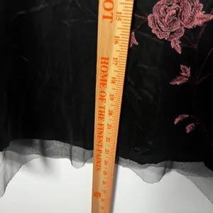 VTG Y2K Black Mesh Midi Skirt Sz‎ 6 Fairycore Gothic Floral Indie Sleaze 2000s thumbnail 5