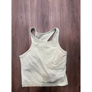 Lululemon Tank Top Womens 6‎ Ebb To Street Racerback Cropped Green Ribbed Gym thumbnail 3