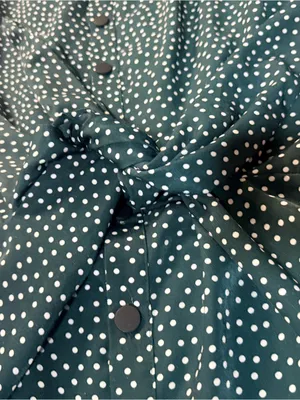 Lumie Dark Green Polka Dot Midi Dress with Tie Waist thumbnail 4