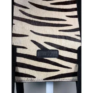 Jane Marie Zebra Haircalf Suede Tote Bag Black Animal Print thumbnail 2