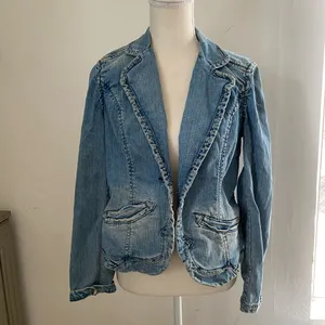 Vintage y2k boho coastal cowgirl Light Blue Jean Jacket size M thumbnail 5