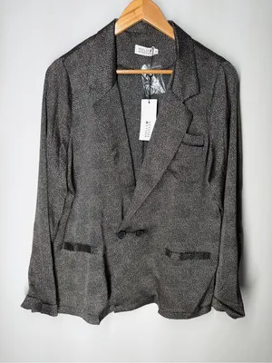 Molly Bracken Double Breasted Polka Dot Boyfriend Blazer Career Office Jacket‎ thumbnail 1