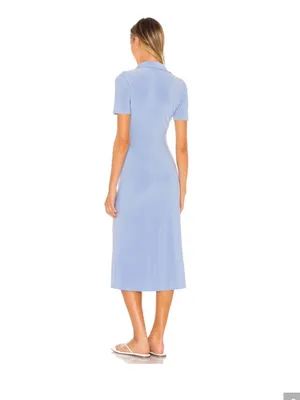 Song Of style Light Blue Button-Front Midi Dress Francine Midi Dress xs thumbnail 3