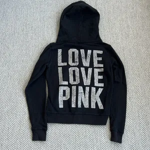 Pink Victoria’s Secret Hoodie with Dog Logo thumbnail 2