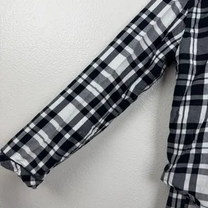 Victoria's Secret Pajamas Womens XS Black White Plaid Flannel Sleepwear Set thumbnail 5
