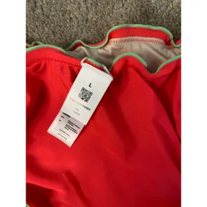 NWT Cupshe Coral Mint Ruffle Tie Bikini Set Top M Bottom L thumbnail 6