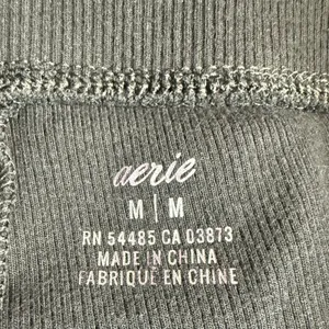 Aerie Ribbed Bootcut Lounge Pants with Tie Waist Black W1179 Sz M thumbnail 5