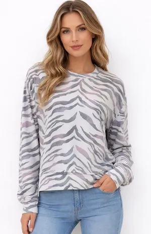 Rails Animal Tiger Print Sweatshirt Small Casual Loungewear Cozy Warm thumbnail 1