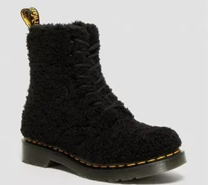 Dr. Martens 1460 PASCAL WOMEN'S FAUX SHEARLING BOOTS Size 7‎ Black thumbnail 1