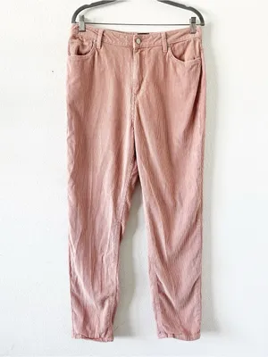 BDG Pink Corduroy Mom High Rise Straight Leg Pants thumbnail 2