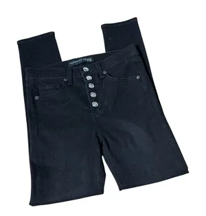 Veronica Beard Crystal Button High Rise Skinny Jeans Womens 26 Black Coal Glam thumbnail 1