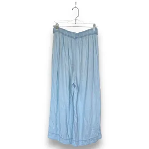 ANTHROPOLOGIE Cloth & Stone Breezy Pants Tencel Pull On Wide Leg Chambray Size S thumbnail 3