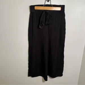 West Kei Women's Size Small Cropped Wide Leg Tie Waist Pants Black‎ High-Rise thumbnail 3