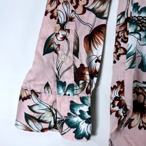 Lauren Ralph Lauren Floral Button Down Shirt Pink Green Long Sleeve Pockets Sz L thumbnail 6