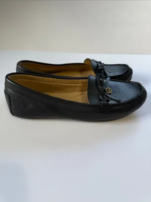 Michael Kors Black Pebbled Leather Bow Moccasin Flats thumbnail 4