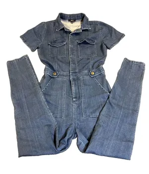 Blashe Denim Skinny Jumpsuit Medium Wash S Coastal Cowgirl Western Chic 70’s thumbnail 1