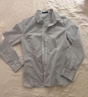 Classic Women's Blue and White Pinstripe Button-Down Shirt thumbnail 1