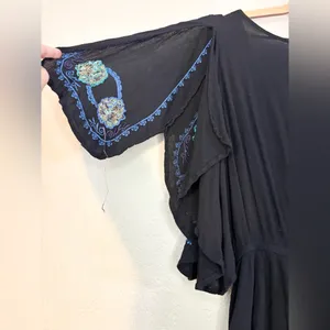 Free People Cora Black Embroidered Dress Size M thumbnail 10