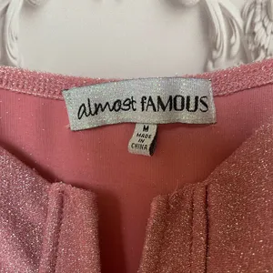 Almost Famous Pink Shimmer Fit & Flare Dress | Size Medium thumbnail 3
