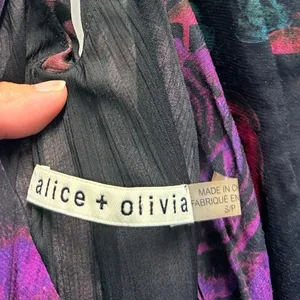 Alice + Olivia‎ Liz Back-Twist Keyhole Dress Small Rose Garden Spring Summer thumbnail 6