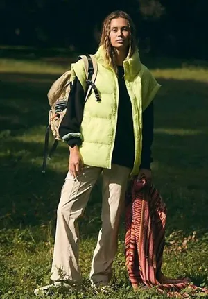 FREE PEOPLE In A Bubble Puffer Vest in Sour Citrus Size Small thumbnail 9